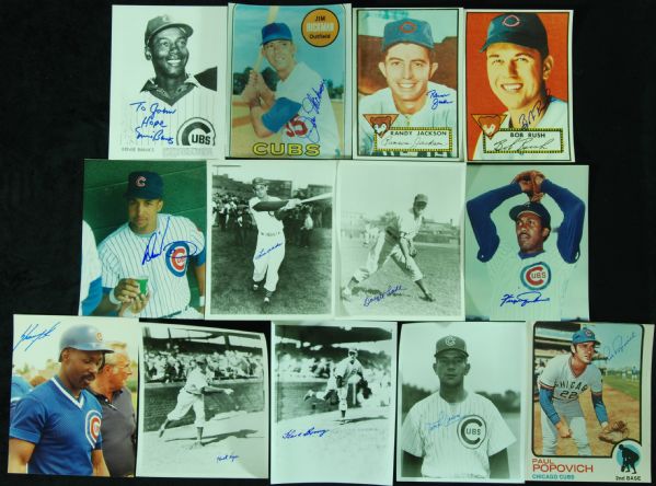 Chicago Cubs Signed 8x10 Photos (13) with Banks, Jenkins