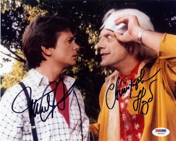 Michael J. Fox & Christopher Lloyd Signed 8x10 Back to the Future Photo (PSA/DNA)