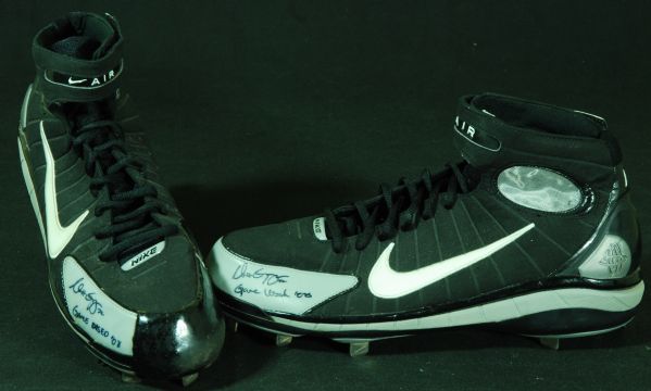 Matt Garza Signed Nike Cleats Pair (2) Inscribed Game Used '08