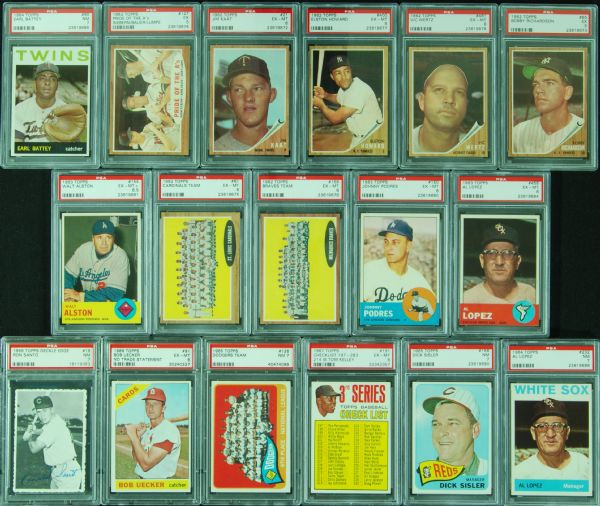 1962-69 Topps PSA-Graded Group (17) with HOFers