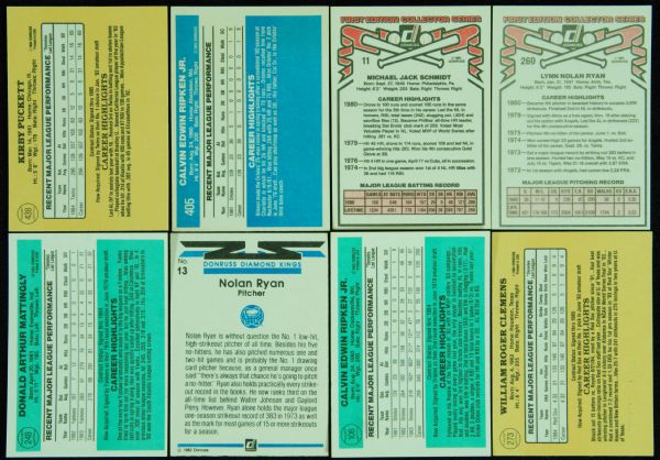 Four High-Grade Early 1980’s Donruss Baseball Complete Sets (4)