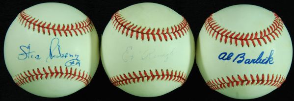 Steve Palermo, Al Barlick & Ed Runge Single-Signed Baseballs (3) (PSA/DNA)