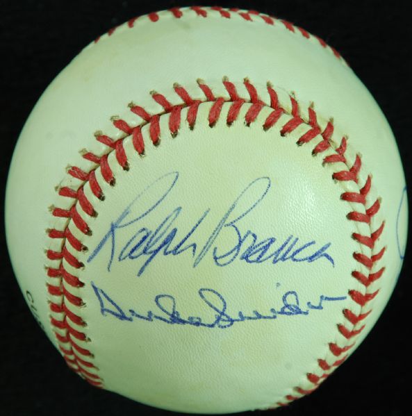 Multi-Signed Dodgers ONL Baseball (5) with Snider, Branca (PSA/DNA)