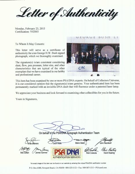 George HW Bush Signed 11x14 Photo (PSA/DNA)