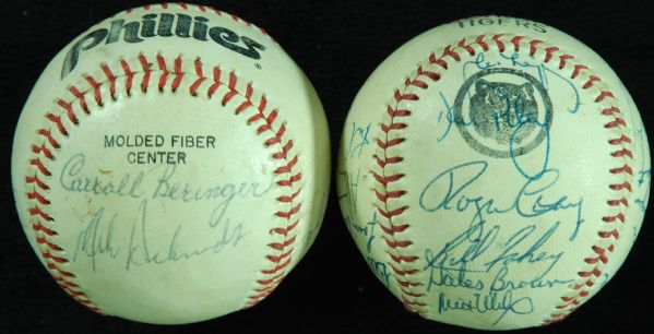 1983 Detroit Tigers (19) & 1970s Philadelphia Phillies Team-Signed Baseballs (10) 