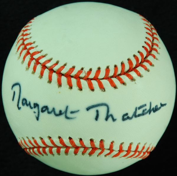 Margaret Thatcher Single-Signed OAL Baseball (PSA/DNA)