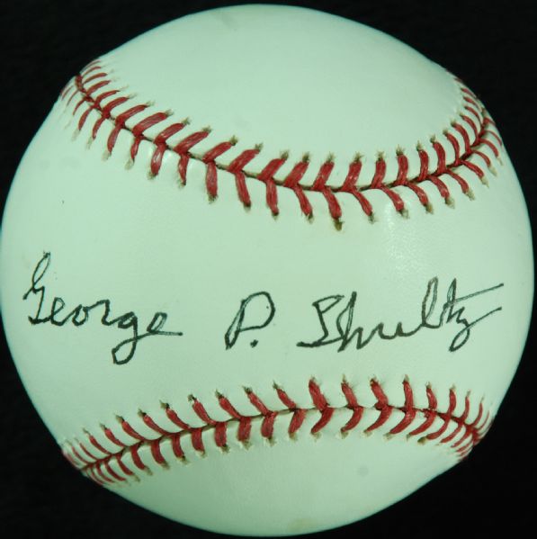 George Shultz (Reagan & Nixon Cabinet) Single-Signed OML Baseball (PSA/DNA)