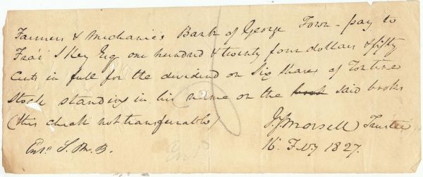 Francis Scott Key Signed Document (1827) (JSA)