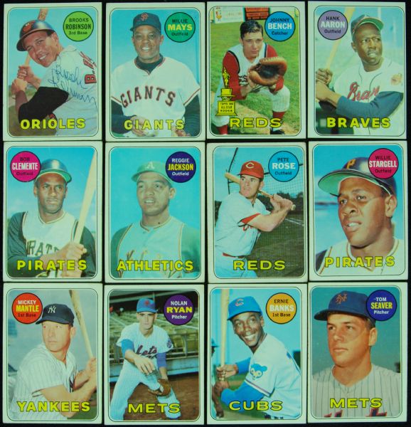 1969 Topps Baseball Complete Set (664) with 24 Signed Cards