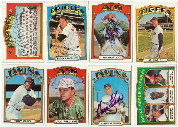 1972 Topps Baseball Complete Set (787) with 20 Signed Cards