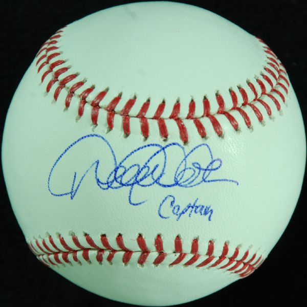 Derek Jeter Single-Signed OML Baseball Inscribed Captain (Steiner)