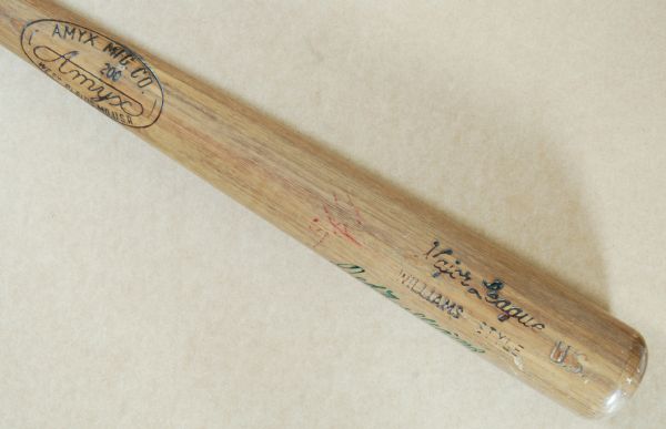 Ted Williams Game-Used, Signed Amyx Mfg. Co. Bat from Time in Military in WW2 or Korea (PSA/DNA)