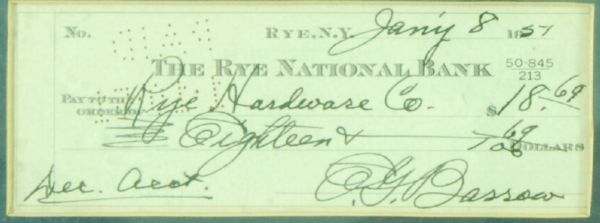 Ed Barrow Signed Bank Check Framed Display (1951) (PSA/DNA)