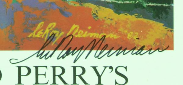 Gaylord Perry & LeRoy Neiman Signed 300 Win Commemorative Poster (PSA/DNA)
