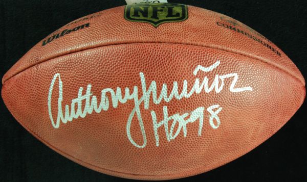 Anthony Munoz Signed Wilson NFL Football HOF 98 (PSA/DNA)