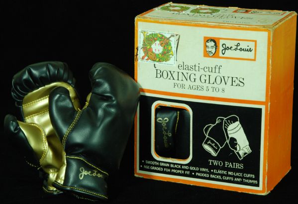 Scarce Joe Louis Sears Elasti-Cuff Kids Boxing Gloves (Two Pairs) (NIB)