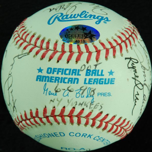New York Yankees Old Timers Signed OAL Baseball (18) (Jim Coates LOA)