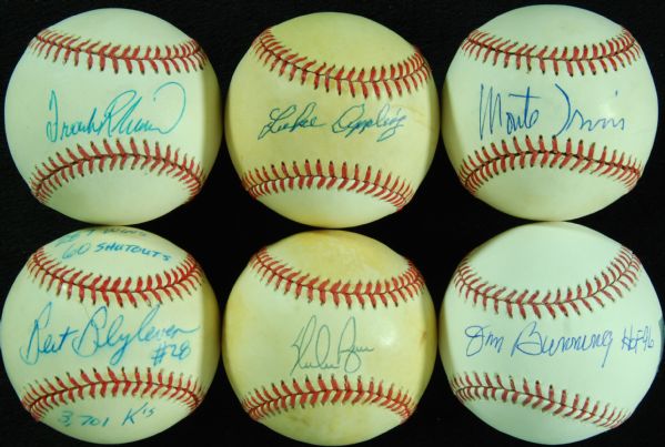 HOFer Single-Signed Baseballs (6) with Nolan Ryan, Frank Robinson, Appling