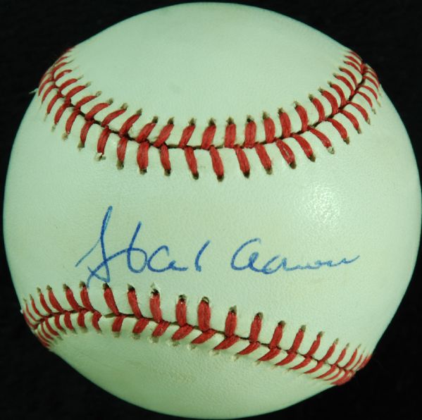 Hank Aaron Single-Signed ONL Baseball (JSA)