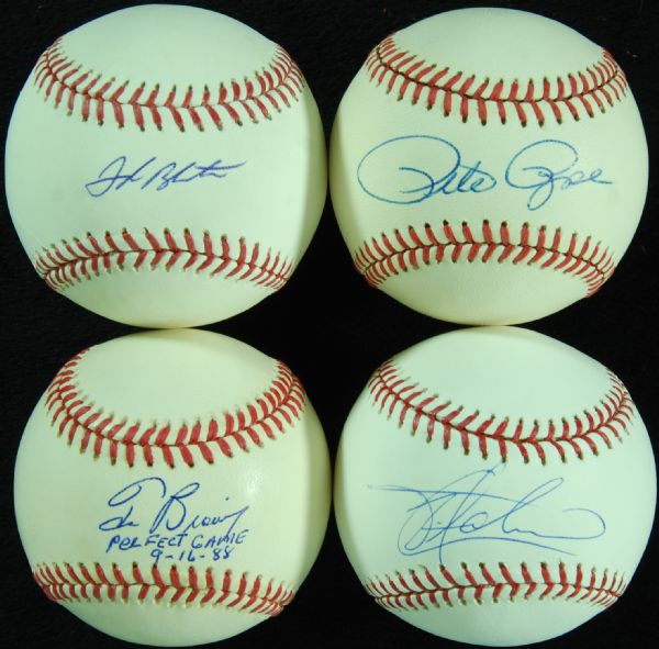 Single-Signed Baseballs Group (4) with Rose, Francisco Cordero, Browning