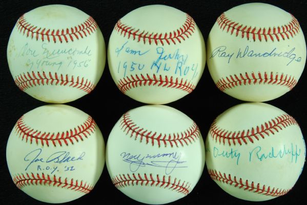 Negro Leaguer Single-Signed Baseballs (6) with Radcliffe, Dandridge, Black, Newcombe