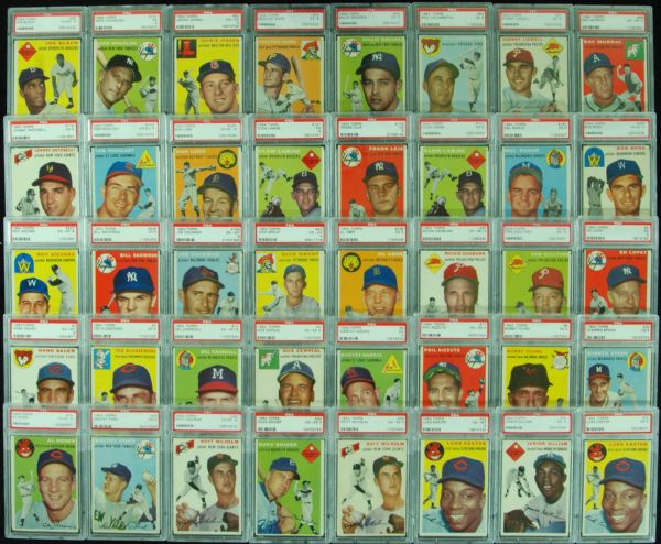 1954 Topps Baseball PSA-Graded Group (40) with HOFers