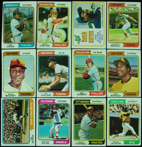 1974 Topps Baseball Complete Set With Checklists and Traded (728)
