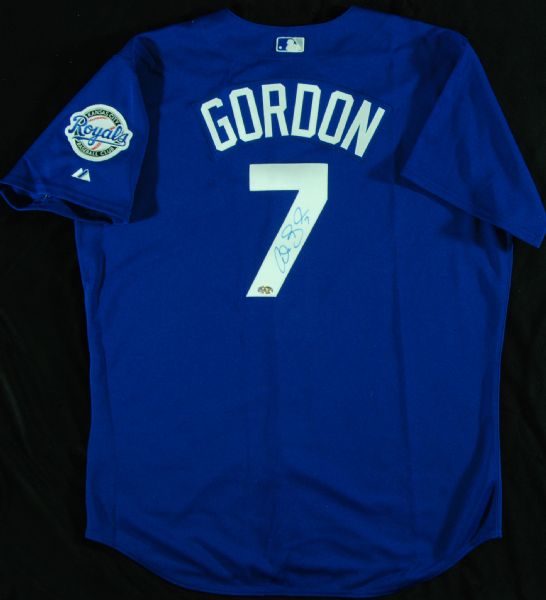 Alex Gordon Signed Royals Jersey & 20x30 Photo 