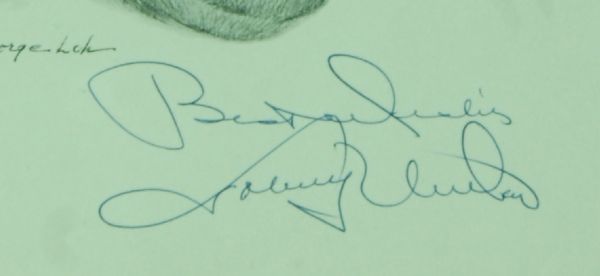 Johnny Unitas Signed 8x10 Framed Equitable George Loh Print (PSA/DNA)