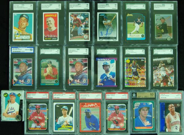 Modern Graded Rookies & Stars Group with Griffey, Maddux, Puckett, Trout (19)