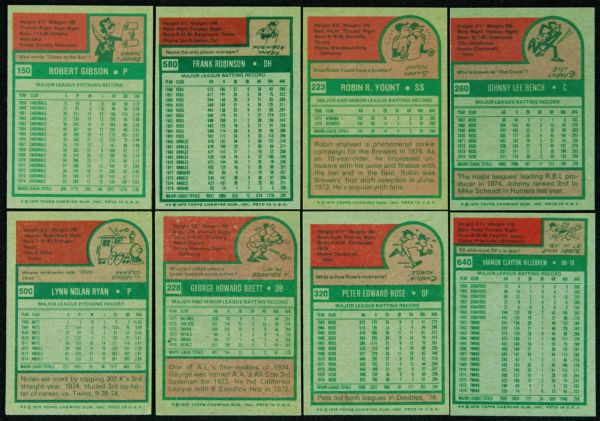 1975 Topps Baseball Group With Hall of Famers, Stars (34)