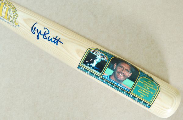 George Brett Signed Cooperstown Bat Famous Players Decal Bat