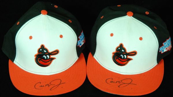 Cal Ripken Jr. Signed 1983 World Series Orioles Caps (2) (PSA/DNA)