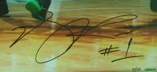 Derrick Rose Signed 16x20 Framed Photo (UDA) (37/50)