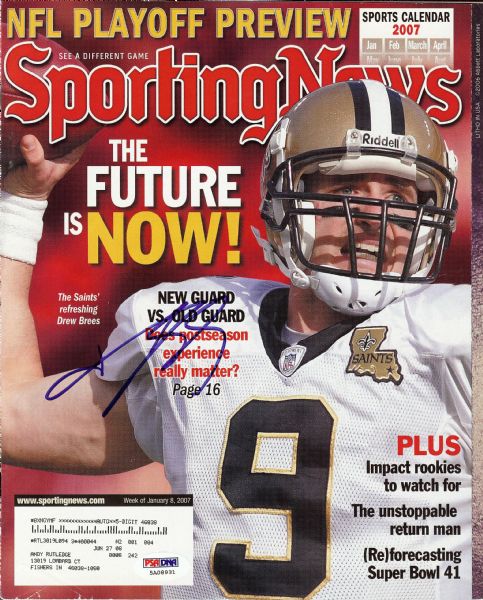 Drew Brees Signed The Sporting News Magazine (PSA/DNA)