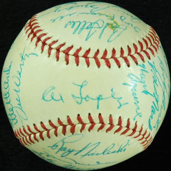 1956 Cleveland Indians Team-Signed OAL Baseball (30)
