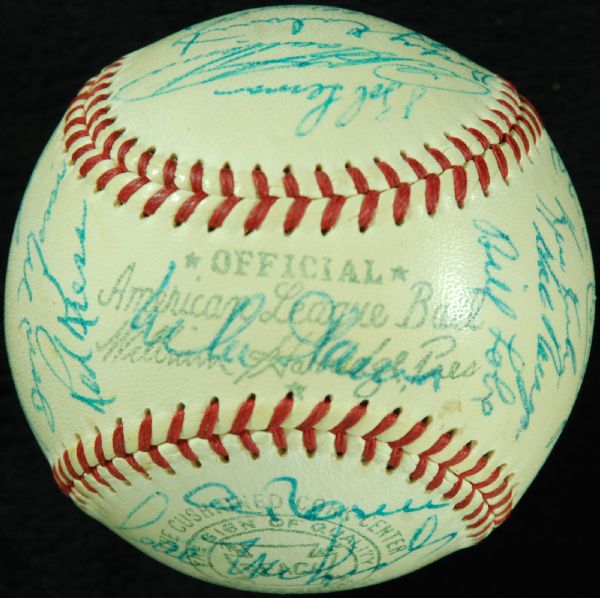 1956 Cleveland Indians Team-Signed OAL Baseball (30)