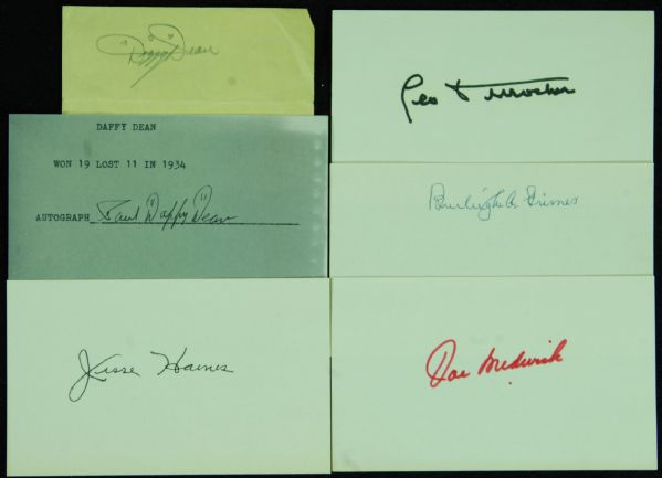 1934 St. Louis Cardinals World Champions Gas House Gang Signature Group (6) with Dizzy Dean