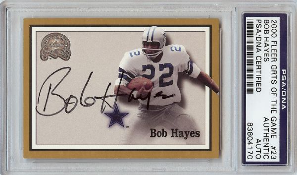 Bob Hayes Signed 2000 Fleer Greats of the Game (PSA/DNA)