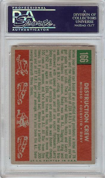 1959 Topps Destruction Crew Signed By All (3) with Doby, Minoso, Colavito (PSA/DNA)