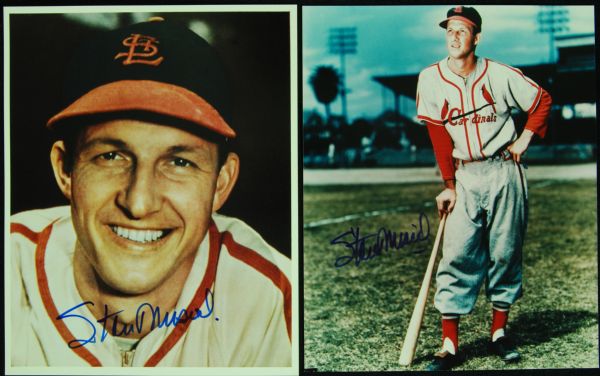 Stan Musial Signed 8x10 Photos (2)