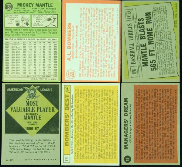 1960’s Topps Mickey Mantle Grouping (6)