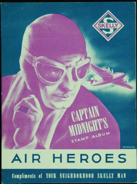 1940s Skelly Air Heroes Captain Midnight's Stamp Binder with Stamps (16)