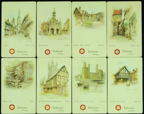 Circa-1930s Tudorose Stocking Famous Landmarks Complete Postcard Set (40)