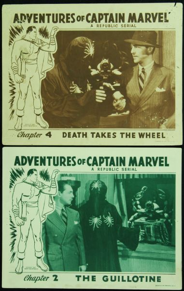 1941 The Adventures of Captain Marvel Chapter 2 & Chapter 4 Serial Lobby Cards (2)