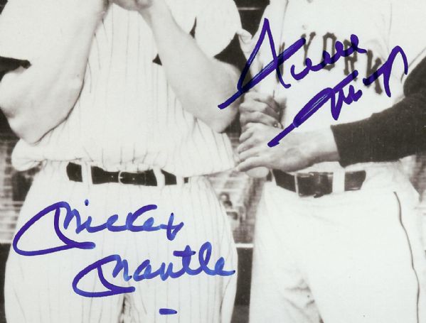 Mickey Mantle & Willie Mays Signed 8x10 Photo