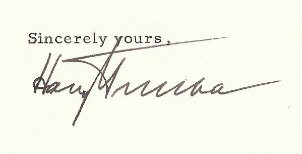 Harry Truman Signed Typed Letter (1958)