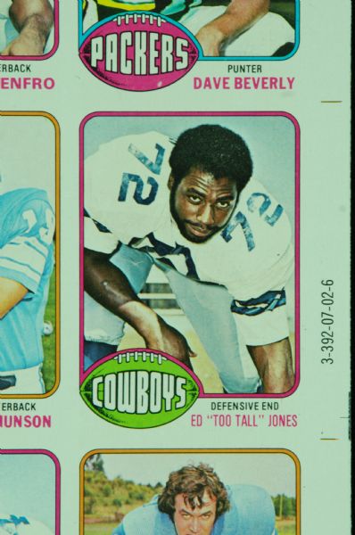 1976 Topps Football Uncut Sheets Pair (2) with Gem Walter Payton RC