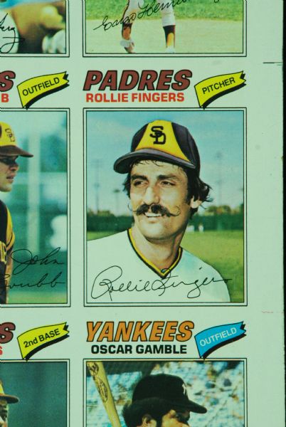 1977 Topps Baseball Uncut Sheet