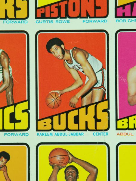 1972-73 Topps Basketball High-Grade Uncut Sheet